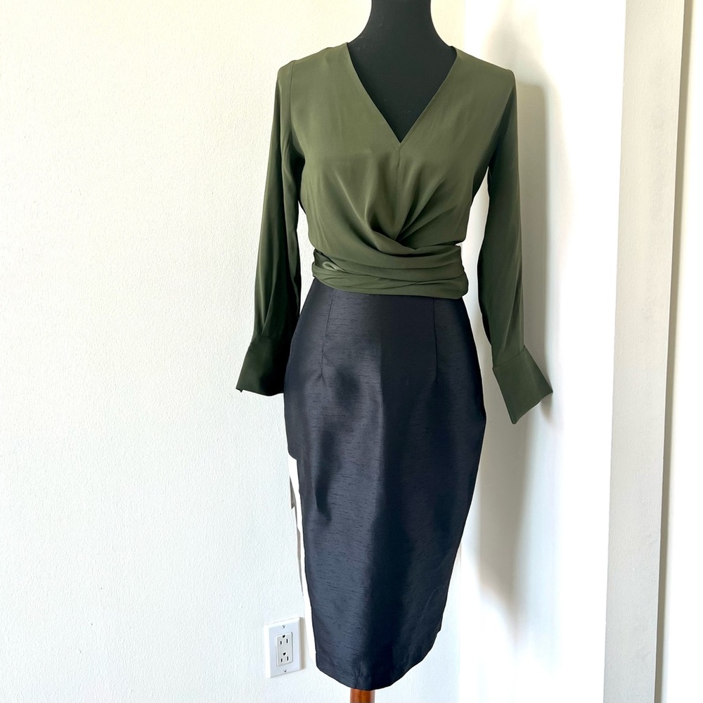 SCANLAN THEODORE Turban Silk Blouse Shirt NWT Bonus Silk Skirt - XS